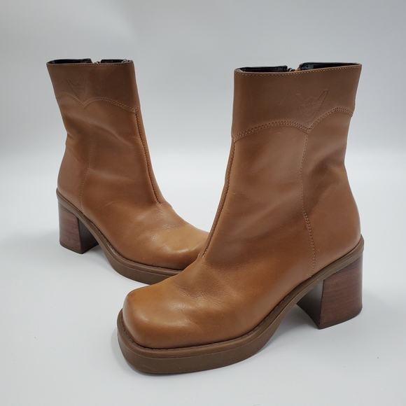 Harley Davidson Camel Leather Boots Square Toe VTG - Picture 13 of 13